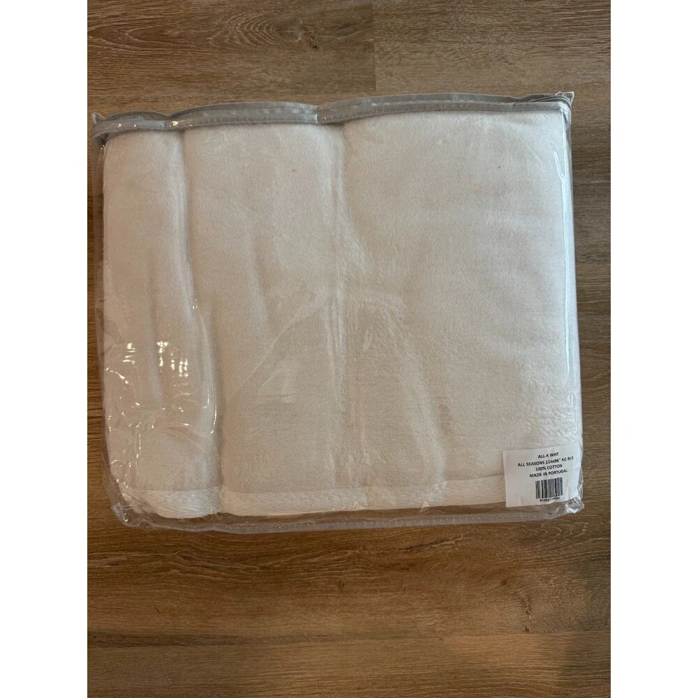 Peacock Alley All Seasons Cotton Blanket 100% Long Staple Cotton King/White